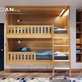 Giường tầng gỗ tự nhiên – GT09