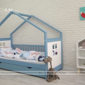 Giường ngủ gỗ tự nhiên kết hợp gỗ ép – GN09