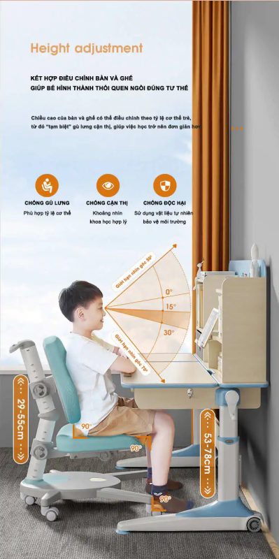 Bộ bàn học chống gù chống cận img8